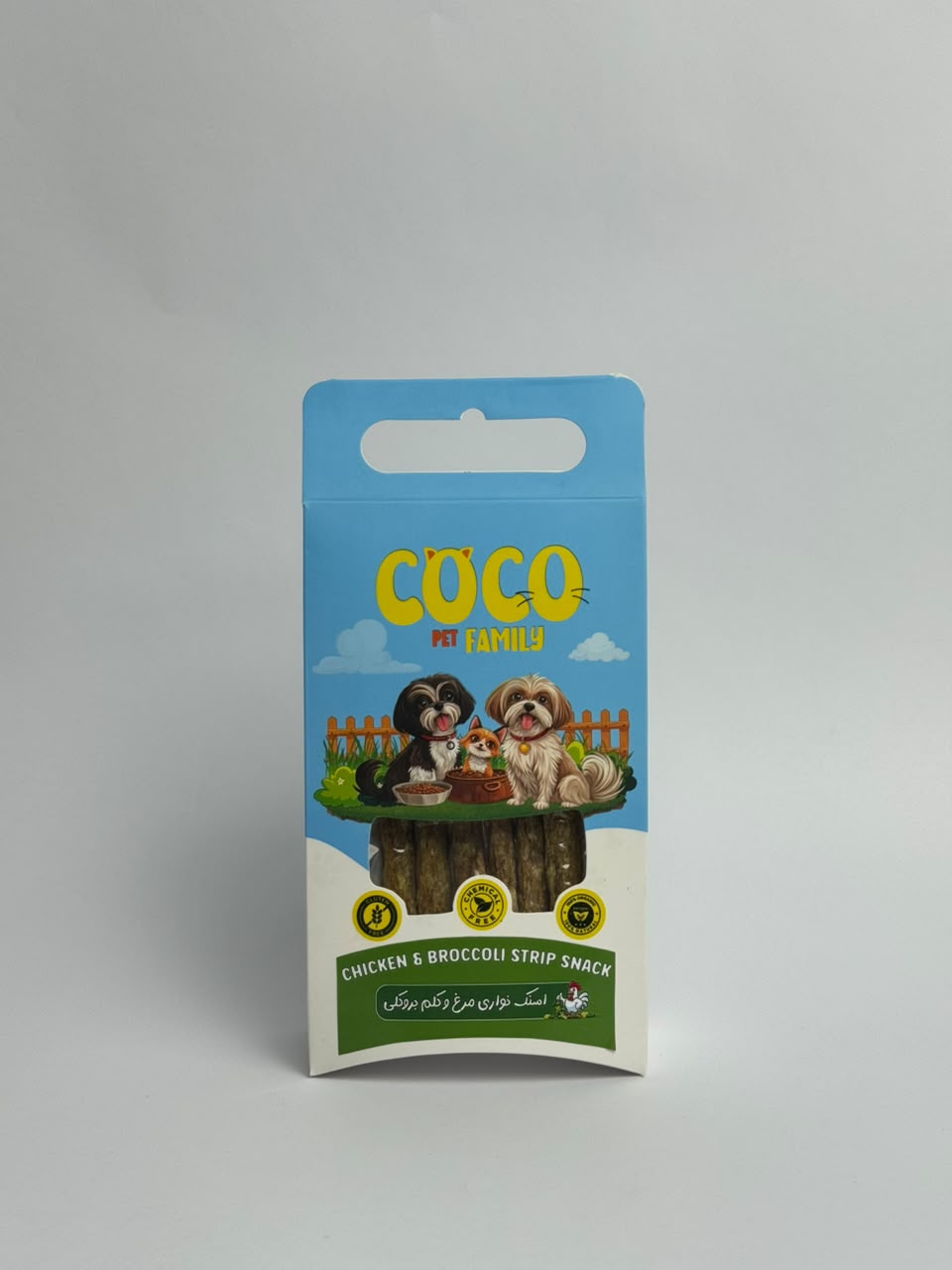 اسنک نواری مرغ و کلم بروکلی